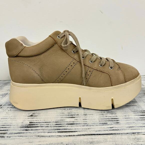 Naked Feet Essex Leather Platform Sneakers Beige Taupe Women’s 8M - Picture 13 of 16
